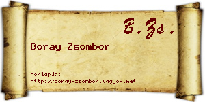 Boray Zsombor névjegykártya